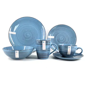 High Quality Popular Wholesale Hotel Restaurant Solid Color Round Ceramic Dinnerware Sets