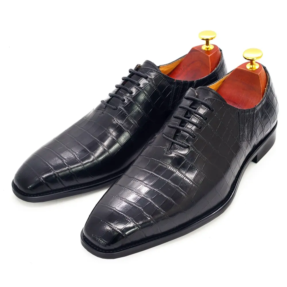 Luxury Oxford elegant crocodile pattern men's formal leather shoes lace up for business wedding dress in size 39-46