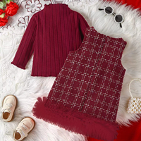 Ensemble deux pièces pour bébé fille d'automne avec haut à manches longues et robe d'été en polyester/coton, tenue décontractée