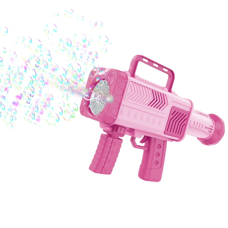 Hot selling 15 Holes Bazooka Automatic Rotate Bubble Gun Machine Kids Electric Bubble Gun Toys For Kids