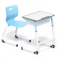 Ensemble de chaise et de bureau individuels ergonomiques et modernes pour l'école, avec structure métallique, pour une utilisation en classe primaire