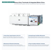 Commutateur de transfert automatique électrique et manuel de classe PC 4P 400V, interrupteur d'isolement double alimentation pour immeubles de grande hauteur