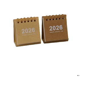Lịch để bàn mini 2025-2026 có đồng hồ, thiết kế đơn giản tối giản cổ điển, kiểu thẻ đục lỗ, lịch âm, trang trí bàn làm việc - Product Image 1