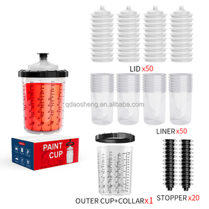 Set di bicchieri trasparenti monouso da 850 ml per miscelare vernici - Bicchieri in plastica di alta qualità per pittori professionisti - Product Image 6