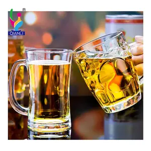 Classic Beer Mugs Vidraria Soda Cal Copos De Parede Grossa Alta Qualidade Inquebrável Vidro Temperado Transparente OEM ODM