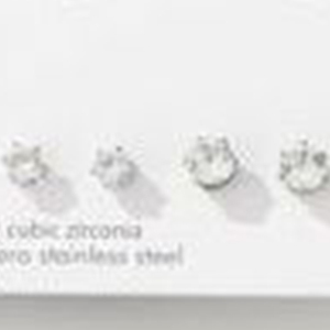 Pendientes de Zirconia Pentagonal Blanca de 4mm, 5mm y 6mm, Acero Inoxidable, Joyería de Moda Unisex, Regalo, Diseño Geométrico Moderno con Engaste de Bisel - Product Image 5