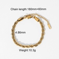 Gelang Rantai Desain Perhiasan Lapis Emas 18k Baja Anti Karat untuk Wanita dan Pria
