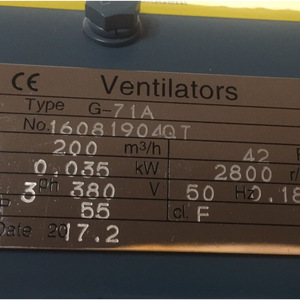 <b>Ventilators</b> G-71A Axial Flow <b>Fan</b> 220V Cast Iron External Rotor Cooling <b>Fan</b> For Exhaust Ductwork - Product Image 4