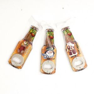 Creative Christmas Printed Cartoon Bottle Opener Unique Christmas Decoration for Refrigerator with Magnet Christmas Gift Idea - Product Image 2