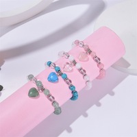 8mm Turquoise Jade Perles Bracelet Lapis Lazuli Pierre Femmes Guérison Cristal Amour Coeur Charme Pendentif Cadeau Stretch Ball Motif