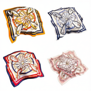 Pañuelo Cuadrado Angelina 70x70 cm, Estampado Moderno, Poliéster, Accesorio Femenino Multifuncional para las Cuatro Estaciones - Product Image 3