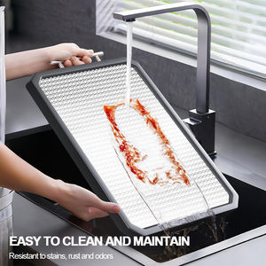 Planche à découper 100% titane pur, pour légumes et viande, double face, en acier inoxydable 304, planche à découper en titane pour la cuisine - Product Image 4