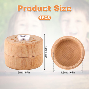 Boîte à dents de lait en bois pour garçons et filles, boîte de rangement pour dents perdues, porte-dents mignon pour tout-petits - Product Image 3