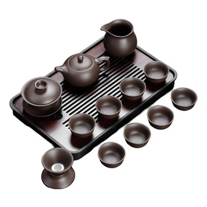 Juego de Té de Arena Púrpura de Alta Gama, Juego Completo de Tazas de Té Kung Fu para el Hogar, Tetera China con Tapa y Cuenco, Novedad <span class=keywords><strong>2023</strong></span> - Product Image 5
