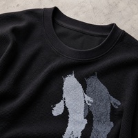 Chemise à manches longues pour homme, col rond ample, 300 g/m², imprimé gaufré DTG, décontractée au quotidien