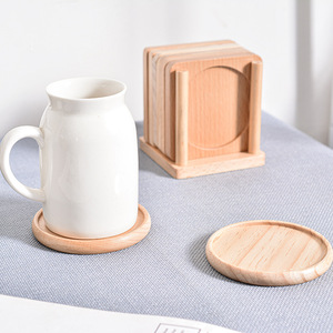 Posavasos de madera maciza con forma cuadrada, alfombrillas aislantes del calor para juego de té, manteles individuales - Product Image 3