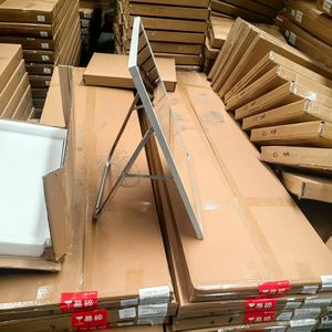 Miroir de présentation de chaussures portable en verre avec cadre en alliage d'aluminium blanc pour comptoir ou sol, usage commercial et résidentiel - Product Image 3