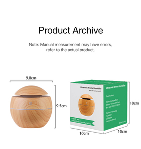 Kinscoter ev kullanımı ahşap 130ml ultrasonik hava nemlendiriciler arıtma Usb difüzör <span class=keywords><strong>Mini</strong></span> oda hava nemlendirici ev - Product Image 6