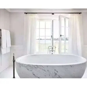 Baignoire en pierre naturelle sculptée à la main, taille personnalisée, salle de bains blanc, en marbre gratuit, meilleure vente