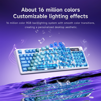 Clavier de jeu Ajazz Ak980 V2 Pro 97 touches, trois modes, batterie 10000 mAh, écran couleur TFT, structure Gasket, touches transparentes