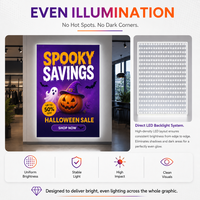 Boîte à lumière LED murale personnalisée avec impression graphique sur tissu SEG, signalétique lumineuse avec impression par sublimation pour magasin de détail