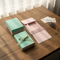 Boîte cadeau de luxe personnalisée en papier couché haut de gamme, rectangulaire, à double porte, pliable, avec couvercle magnétique et impression offset