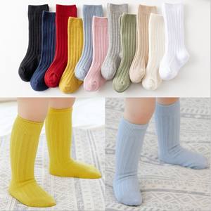 Calcetines altos y acanalados para niños y niñas, medias largas hasta la rodilla, de Color sólido, para primavera - Product Image 4