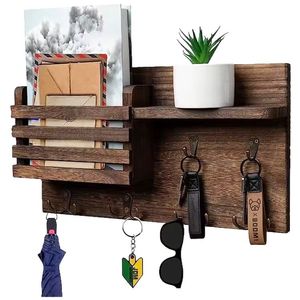 Cross-border living room entryway wooden wall <b>shelf</b> retro style key storage <b>rack</b> wholesale - Product Image 5