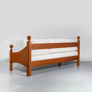 Retro simple tres doble casual antiguo sofá de madera maciza sala de estar - Product Image 4