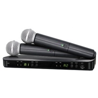 Ensemble de micros sans fil UHF 2 canaux BLX288, deux micros dynamiques cardioïdes portatifs, micro-cravate et micro-casque pour église et karaoké