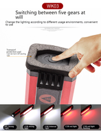 Portable 1000 Lumen LED Lampe de Travail en Aluminium Magnétique Cob Camping ABS USB 3.7V Lampe de Poche Rechargeable pour l'Inspection de Sécurité