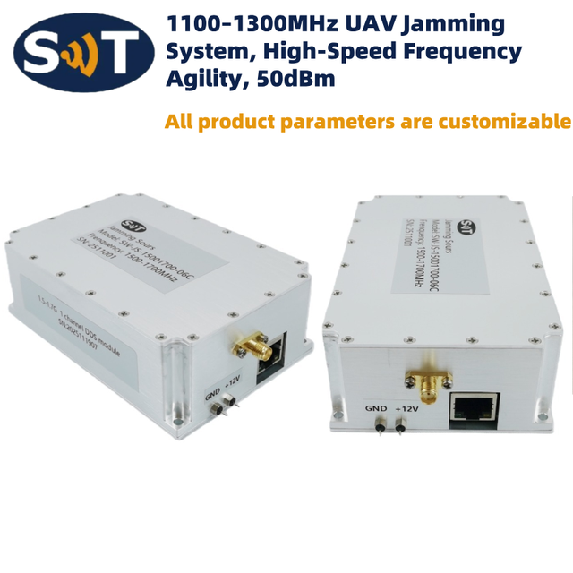 1100-1300MHz Wideband Programmable UAV Jamming System, High-Speed Frequency Agility, 50dBm