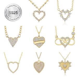 Collares de Plata de Ley 925 Al por Mayor para el Día de San Valentín, Regalos para Chicas, Joyería Fina Personalizada de Amor, Colgantes de Corazón para Mujer - Product Image 1