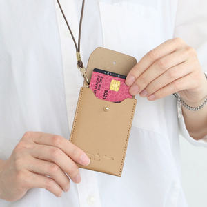 Porte-carte d'identité en cuir PU tendance, à suspendre au cou, pour carte de travail, contrôle d'accès, carte IC, cordon de suspension, sac à carte - Product Image 2