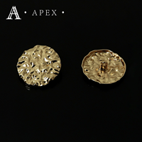 APEX Bouton Usine OEM ODM Personnalisé Or Logo Motif Marque En Alliage De Zinc Métal Boutons à tige ronde pour Vêtements Manteau Blazer