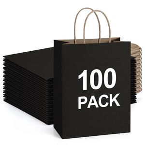 Bolsas de Papel Kraft con Asas Marrones Recicladas Ecológicas con Logotipo Personalizado, Bolsas de Embalaje de Lujo para Comida para Llevar y Regalos/Manualidades - Product Image 6