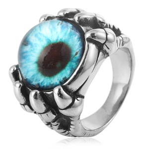 yunnique Dragon Claw <b>Ring</b> <b>Titanium</b> Steel Red Evil Eye Men's Punk Jewelry Gift - Product Image 4