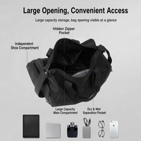 Sac de sport imperméable sur mesure avec séparation sec/humide, rangement multicouche et sangle réglable pour les affaires