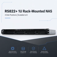 RS822+ 1U 랙 마운트형 NAS 서버 4개 디스크 포트(확장 가능 8개) USB 인터페이스 4개 네트워크 포트 AMD Ryzen CPU 2GB 스톡