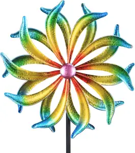 Wind Spinner Wind Sculpture Metal Windmill For Outdoor Yard Patio Lawn