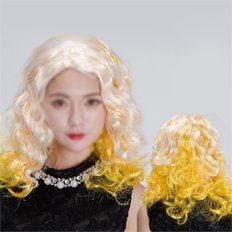 Haute qualité longue boucle dentelle avant perruque jaune bicolore fibre synthétique 9628302 naturel vague Style haute température fibre haute température haute - Product Image 1