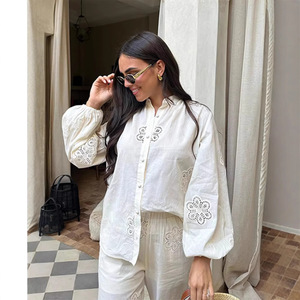 Women's White <b>Lace</b> Two-Piece Set High Waisted <b>Elastic</b> Breathable Spring Summer Outfit - Product Image 2