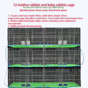 3 kat 12 tavşanlar çiftlik üreme kafesi galvanizli tel örgü tavşan kafesi - Product Image 4