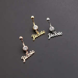 <span class=keywords><strong>Piercing</strong></span> all'<span class=keywords><strong>Ombelico</strong></span> Personalizzato Qiuhan ODM in Acciaio Chirurgico Dorato con Zirconi, Gioielli per il Corpo Hip Hop, Anelli per <span class=keywords><strong>Ombelico</strong></span> Personalizzati, Regalo - Product Image 4