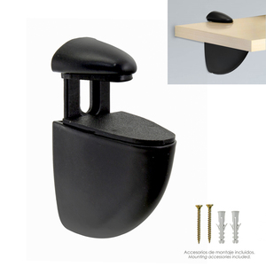 Staffa Regolabile per Mensola Pelican 1/20 mm. Nero (1 pezzo) - Product Image 1