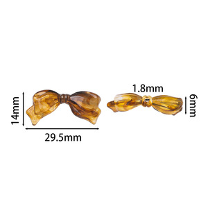 Cute Colorful Acrylic Bowknot Beads For DIY Hair <b>Ties</b> Bracelets Jewelry Accessories - Product Image 2