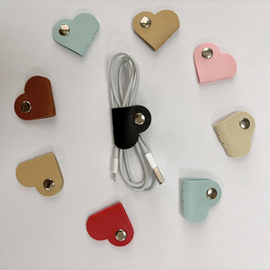 Enrouleur de câble en cuir de dessin animé mignon, attache pour écouteurs, enrouleur de câble, gestion des câbles, organisateur de câbles, chargeur - Product Image 1