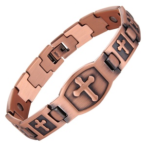 Custom Wholesale Fashion Men's Magnetic Therapy Geometric Trendy Chain & Link Pure <b>Copper</b> <b>Bracelets</b> - Product Image 1