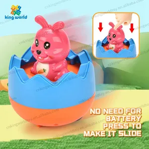 2024 Wholesale 2 In 1 Baby Car Toy Colorful Easter Egg With Car Toy Cartoon Cute Press Rabbit Car Easter Party Gift For Kids