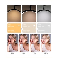 Logo personnalisé 16 pouces réglable demi-lune lumière LED 20W salon lampe à cils support pour téléphone haute blanc demi-lune lumière à distance 20V alimentation